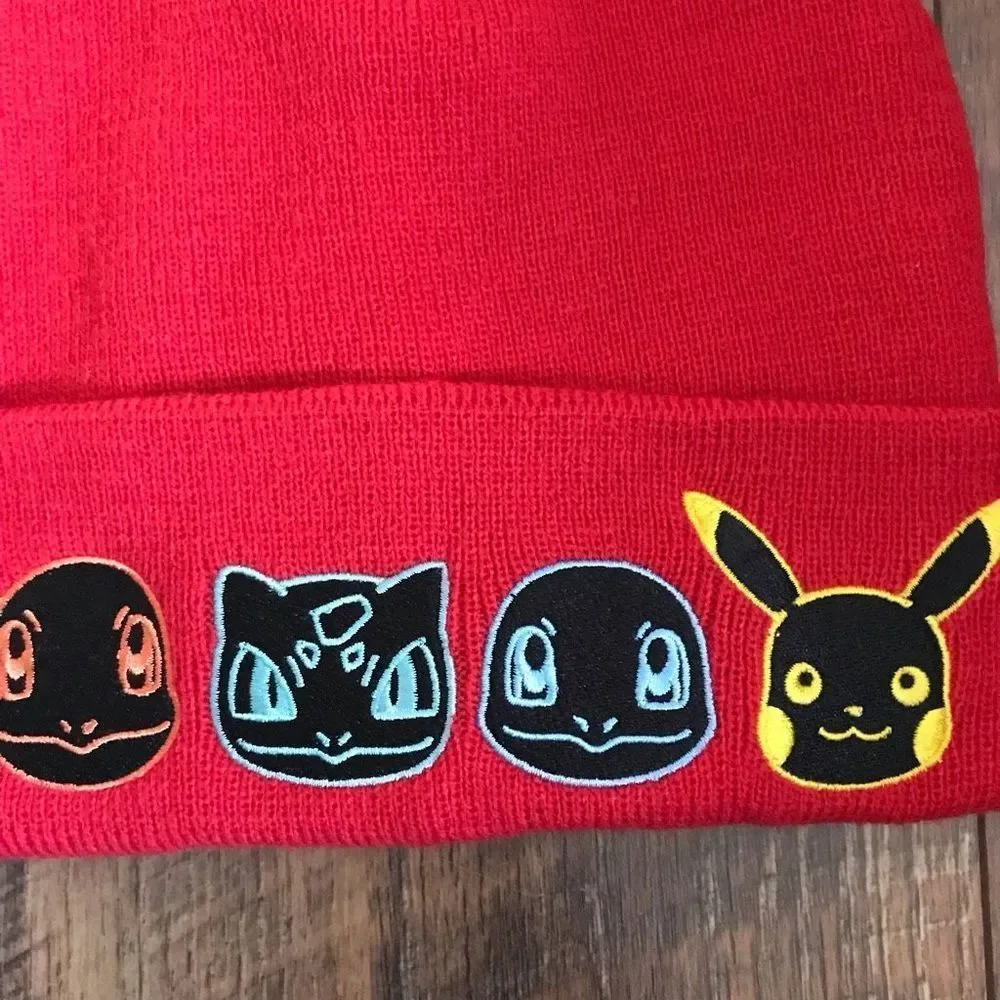 Pokémon Red toboggan hat winter snow hat appliqué One Size fits most
